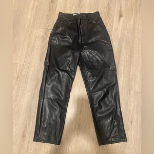 Black Faux Leather Abercrombie Pants